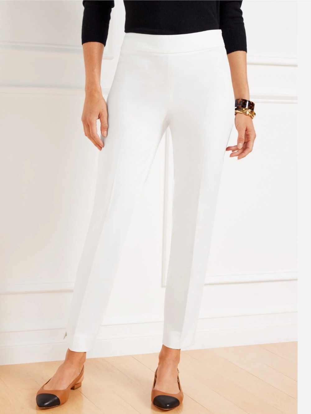 Talbots Chatham cropped white Pants, 14, NWT!